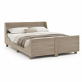 Bett 160 x 200 cm Naturfarben Doppelbett mit hohem Kopfteil und Bettgestell