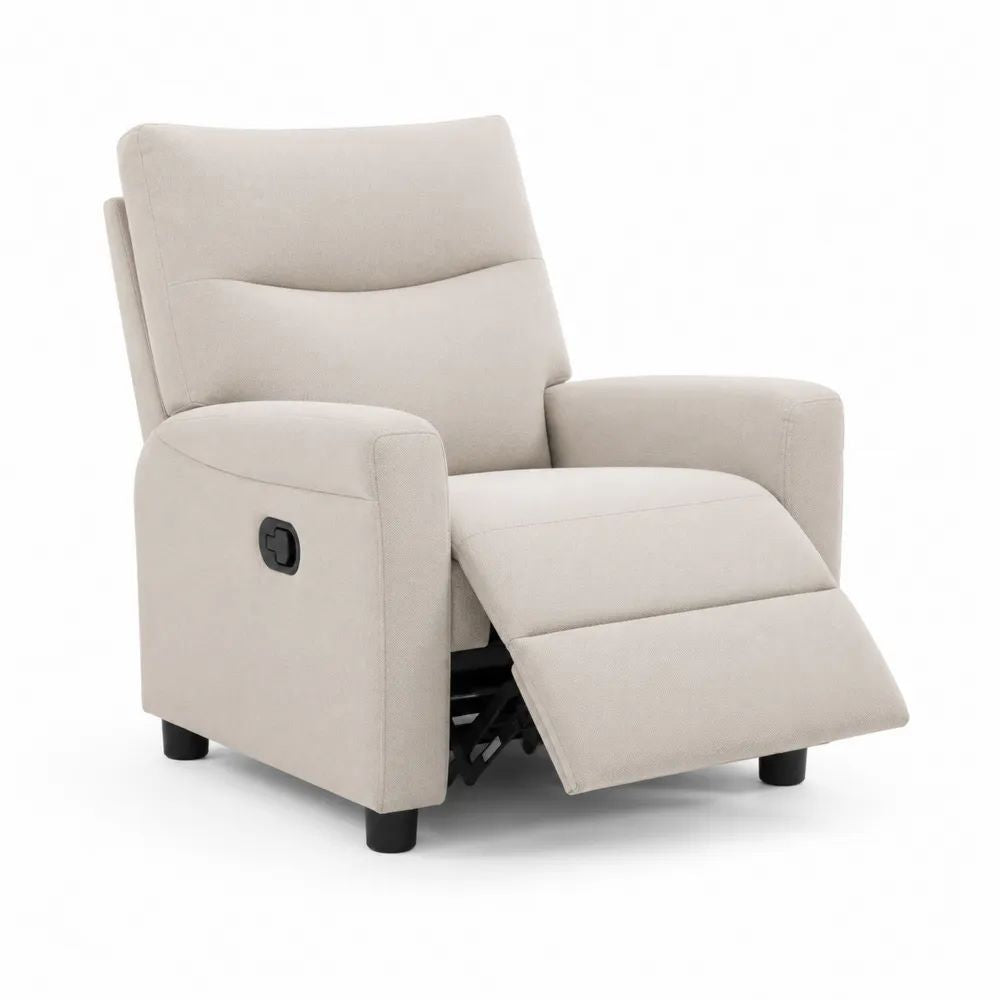 Relaxsessel Stoff 78 x 90 x 100 cm Beige mit Liegefunktion und gepolsterter Rückenlehne