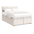 Stauraumbett 180 x 200 cm Beige Doppelbett mit Bettkasten und Schubladen mit Holzfüßen