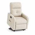 Relaxsessel 85 x 90 x 105 cm Beige Polstersessel mit verstellbarer Rückenlehne und ausklappbarer Fußstütze