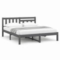 Doppelbett 180x200 cm Grau Holz Bettgestell mit Lattenrost und Kopfteil