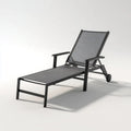 Verstellbare Sonnenliege Schwarz 195 x 65 x 100 cm Aluminium Textilene Rechteckig mit Rollen
