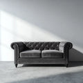 2-Sitzer Chesterfield Sofa Anthrazit 170 x 90 x 75 cm Polyester-Samt Rechteckig