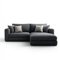 Ecksofa mit Recamiere rechts Dunkelgrau Polyester 260 x 160 x 85 cm