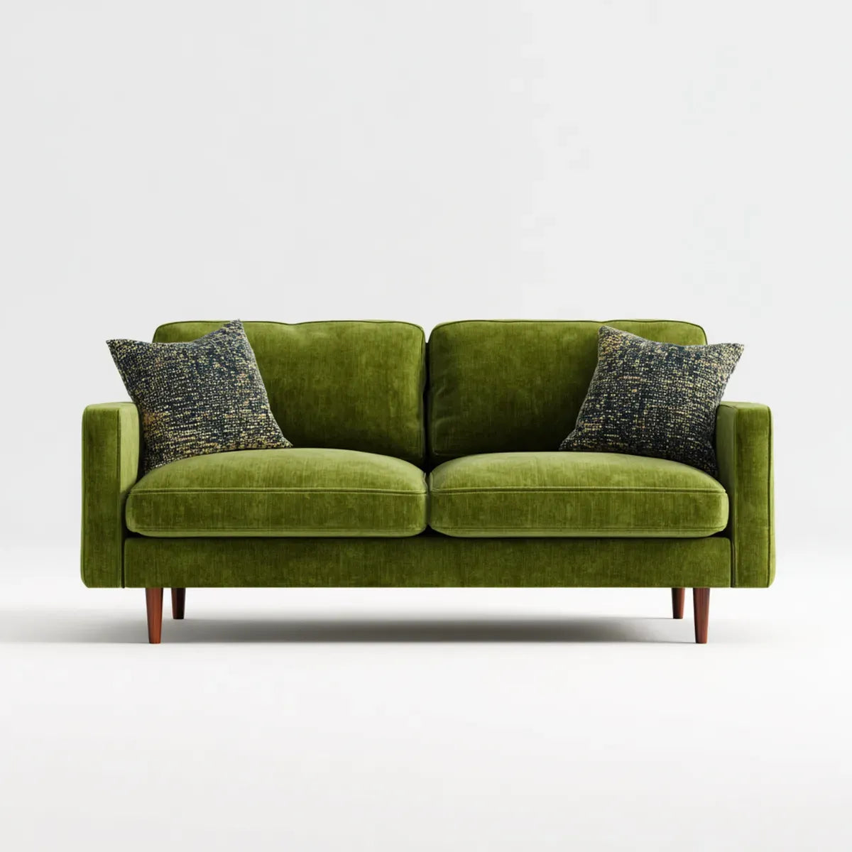 2-Sitzer Sofa Olivgrün 180 x 90 x 85 cm Polyester-Samt Rechteckig