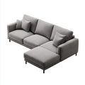 Ecksofa mit Recamiere Grau 3-Sitzer 280 x 170 x 85 cm Polyester L-Form