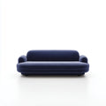 2-Sitzer Sofa Dunkelblau 170 x 85 x 76 cm Polyester-Samt abgerundete Form