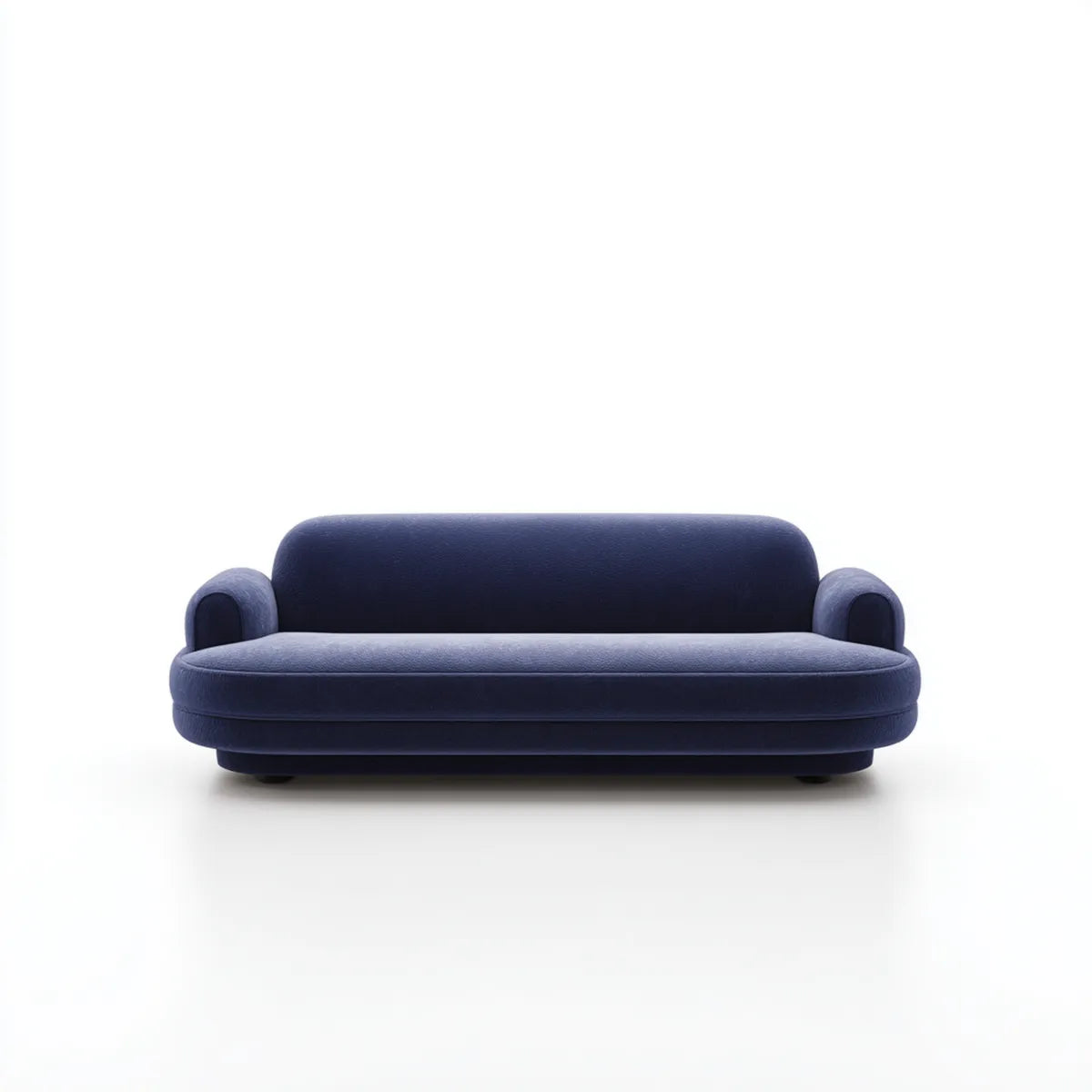 2-Sitzer Sofa Dunkelblau 170 x 85 x 76 cm Polyester-Samt abgerundete Form