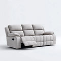 Relaxsofa 3-Sitzer Grau 210 x 95 x 100 cm Polyester mit manueller Liegefunktion Gerade