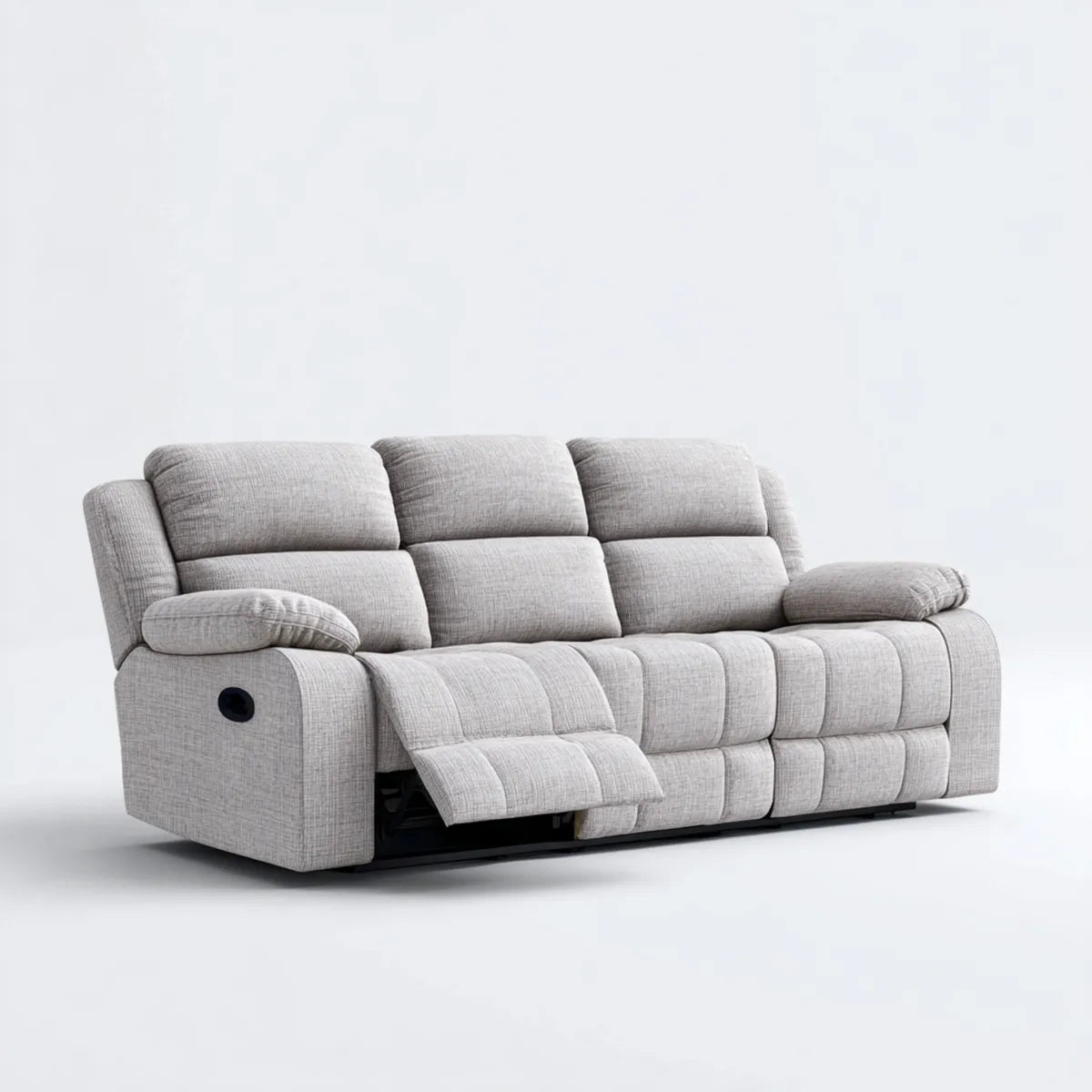 Relaxsofa 3-Sitzer Grau 210 x 95 x 100 cm Polyester mit manueller Liegefunktion Gerade