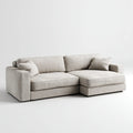 Ecksofa mit Recamiere Beige 270 x 170 x 82 cm Polyester L-Form