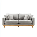 3-Sitzer Sofa Hellgrau 200 x 90 x 85 cm Polyester Rechteckig