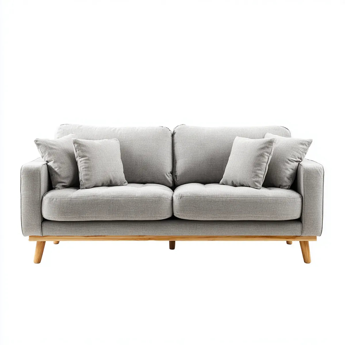 3-Sitzer Sofa Hellgrau 200 x 90 x 85 cm Polyester Rechteckig